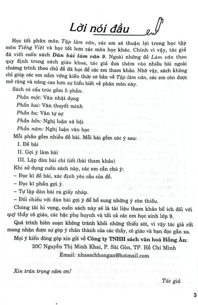 DÀN BÀI LÀM VĂN LỚP 9 (Dùng chung cho các bộ SGK hiện hành)